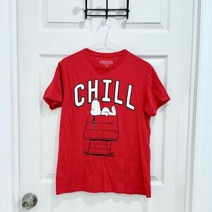 🐶 Snoopy “CHILL” Red Graphic Tee – Size M